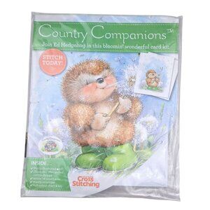 Country Companions Cross Stitch Greeting Card Kit Ed Hedgehog Animal New Sealed
